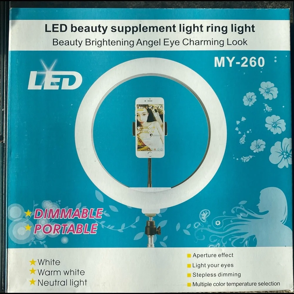 DESKTOP/TABLETOP LED 10 INCH RING LIGHT